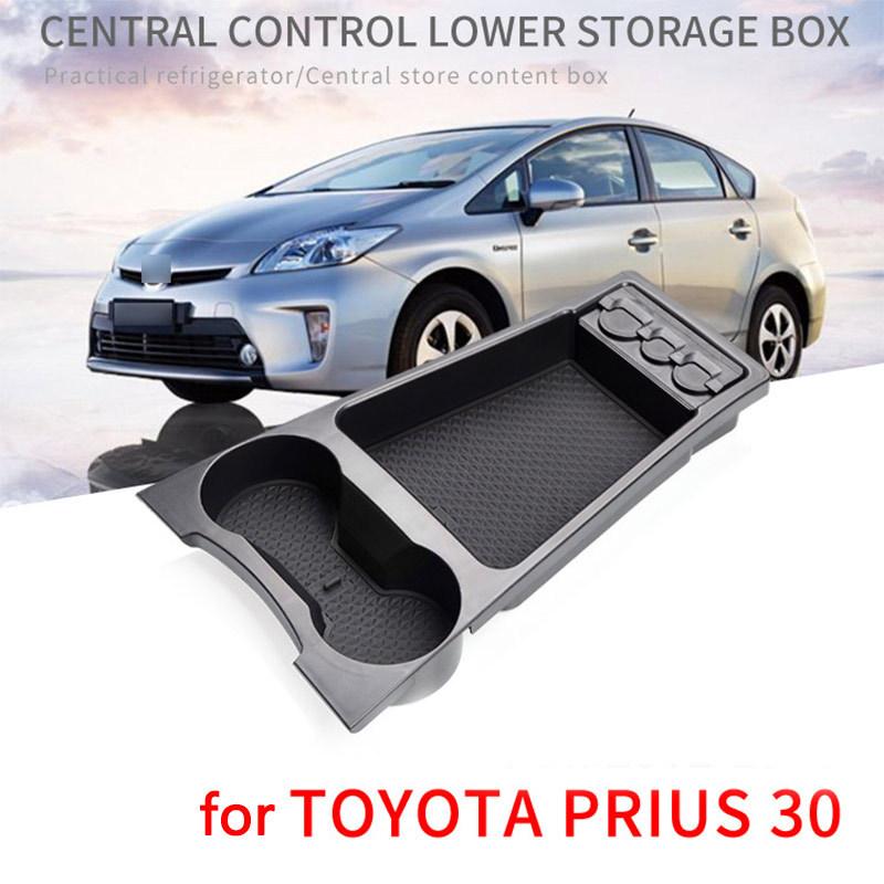 for Toyota Prius 30 XW30 2010 2011 2012 2013 2014 2015 Central Armrest Storage Box Center Console Flocking Organizer Accessories