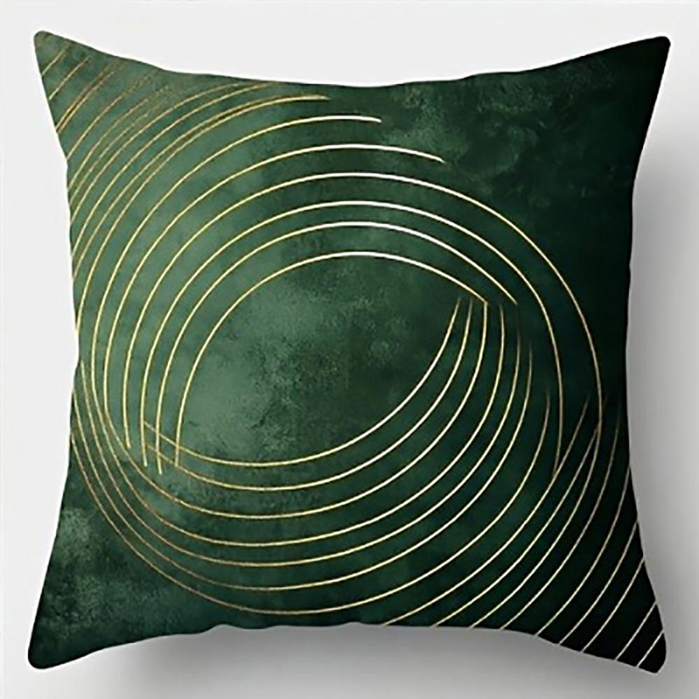

Green and Gold Geometric PillowcaseSuitable for sofa car bedroom decorative cushion cover pillow cover 16x16Inch