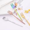 6Pcs Mini Fork Set For Fruit Cake Snack Stainless Steel Tea Fruit Fork Set Dessert Fork White Gold Small Salad Fork Dinnerware