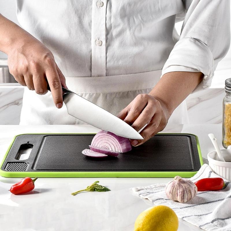 Meat Food Thawing Tray Double Sided Cutting Board with Grater Sharpener Defrosting Tray Food Preparation Utilitys