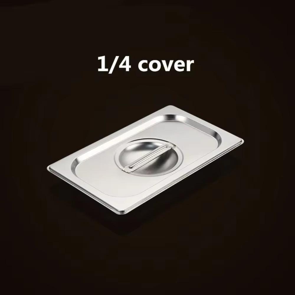 304 Edelstahl 1/9 1/6 1/4 1/3 1/2 Lebensmittelpfanne mit Deckel Leicht zu reinigendes rechteckiges Tablettbecken Verdickte GN-Pfanne Chafing Buffet