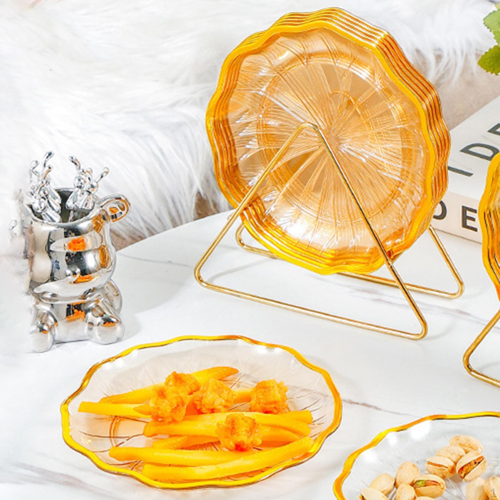 

Набір обідніх тарілок із 6 предметів. Багаторазові тарілки для закусок і десертів для домашнього використання на відкритому повітрі золотий