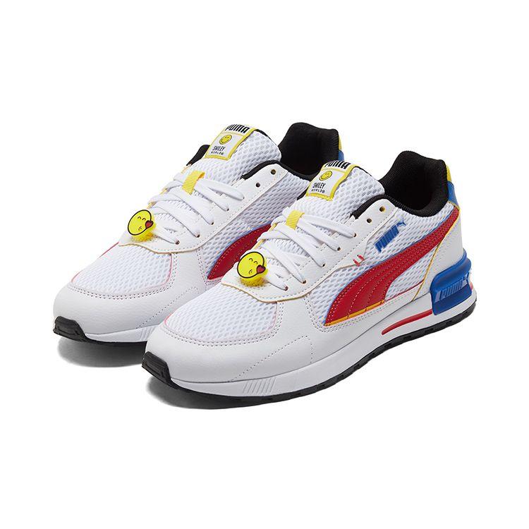 SmileyWorld x Puma Graviton Big Kid Weiß High Risk Red Kinder-Sneaker Vibrant-Yellow Royal 384491-01