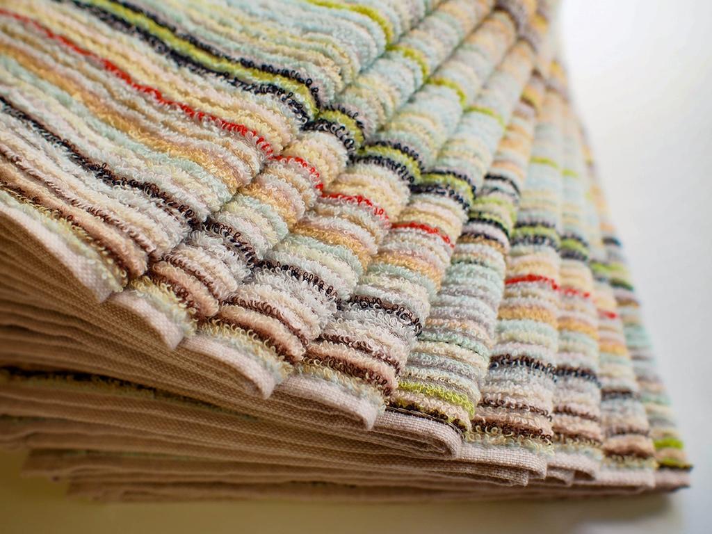 Imabary reTOWEL One-Wash Remaining Yarn Eco Towels, Set of 10 Face Towels, Multicolor