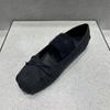 Flat-bottomed bow Mary Jane ballet shoes, new elastic casual versatile niche women's shoes in autumn 2025