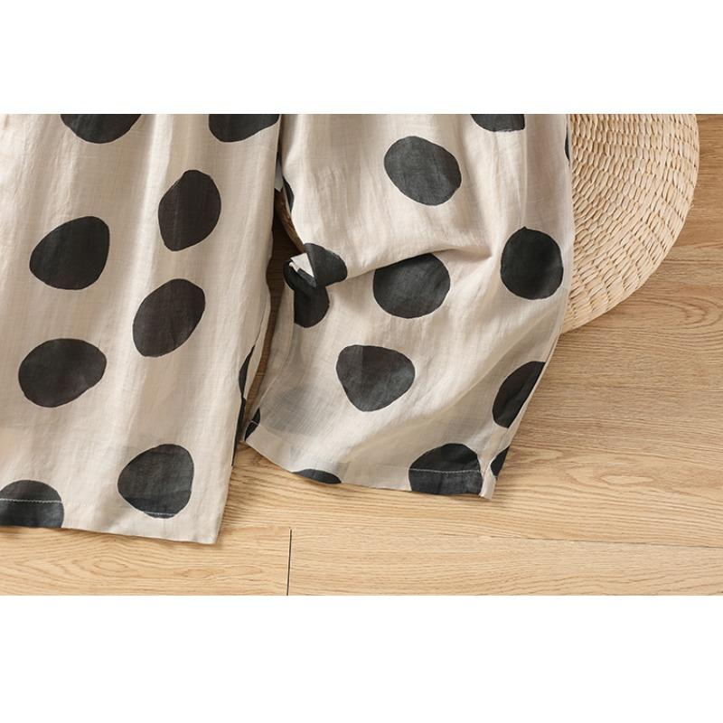 DIMANAF 2026 Summer New Plus Size Women Long Pants Vintage Loose Elastic Waist Casual Lady Bottoms Printing Black