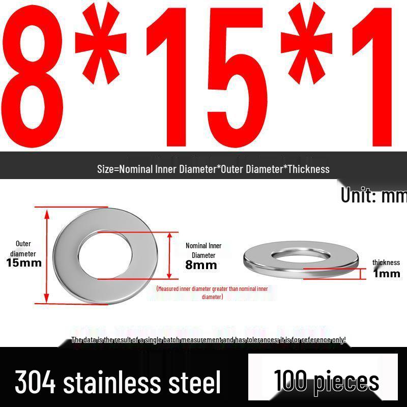 Thickened 304 Stainless Steel Flat Washer Spacer (M2-M36)