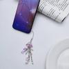 Cute Bead Pendant Phone Chain Y2K Style Fashion Purple Fringe Heart Star Bead Phone Lanyard for Girls Women Backpack