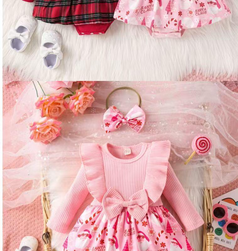Baby Girl's Bowknot Dress Bodysuit with Hairband (Spring/Autumn)