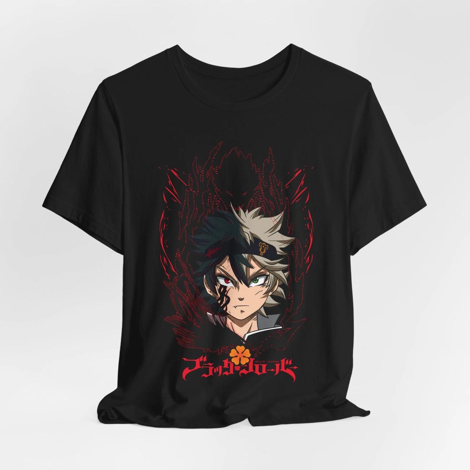 Аста Графическая Аниме Футболка, Футболка Black Clover, Унисекс Джерси с Коротким Рукавом, Аста 4XL