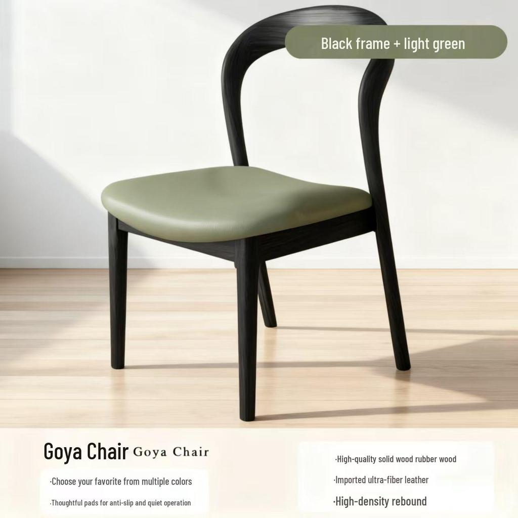 Solid Wood Vintage Modern Minimalist Dining Chair with Backrest for Home, Hotel, or Restaurant
