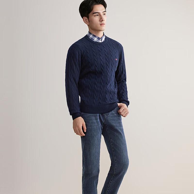YOUNGOR Autumn/Winter Crew Neck Cable Knit Sweater L 105cm