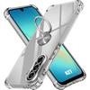 Coque Pour Samsung Galaxy A27 5G, Protection Silicone Avec Anneau Rotatif Argenté