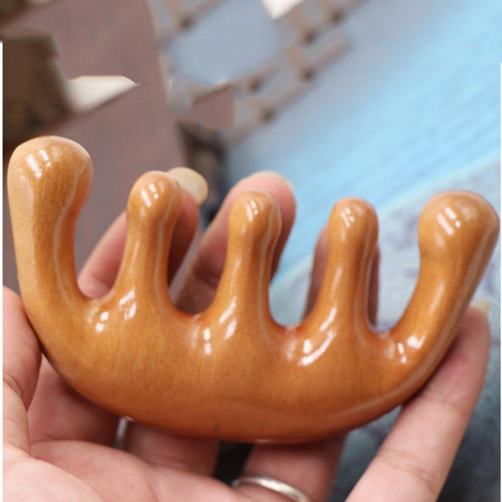 

Меридиан скребок деревянный гребень с широкими зубцами инструмент для ухода за волосами деревянный массажный гребень массаж кожи головы peach wood-#5