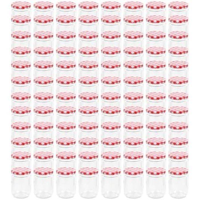 Jam Jars - VIDAXL - 230 Ml - Glass - White and Red Lid - 96 Pcs