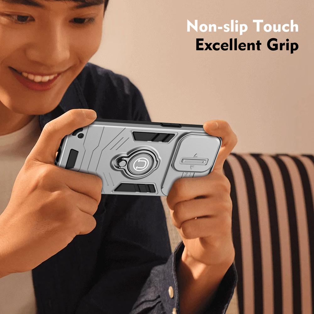 KEYSION Shockproof Armor Case for Motorola Edge 60 Pro 5G Camera Protection Ring Stand Phone Back Cover for MOTO Edge 60 Pro 5G