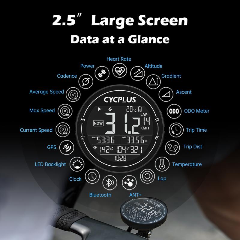 CYCPLUS M2 Cycling Bicycle Accessories GPS Bicycle Computer Wireless ANT+ Bluetooth Waterproof Speedometer Bike Cyclocomputer