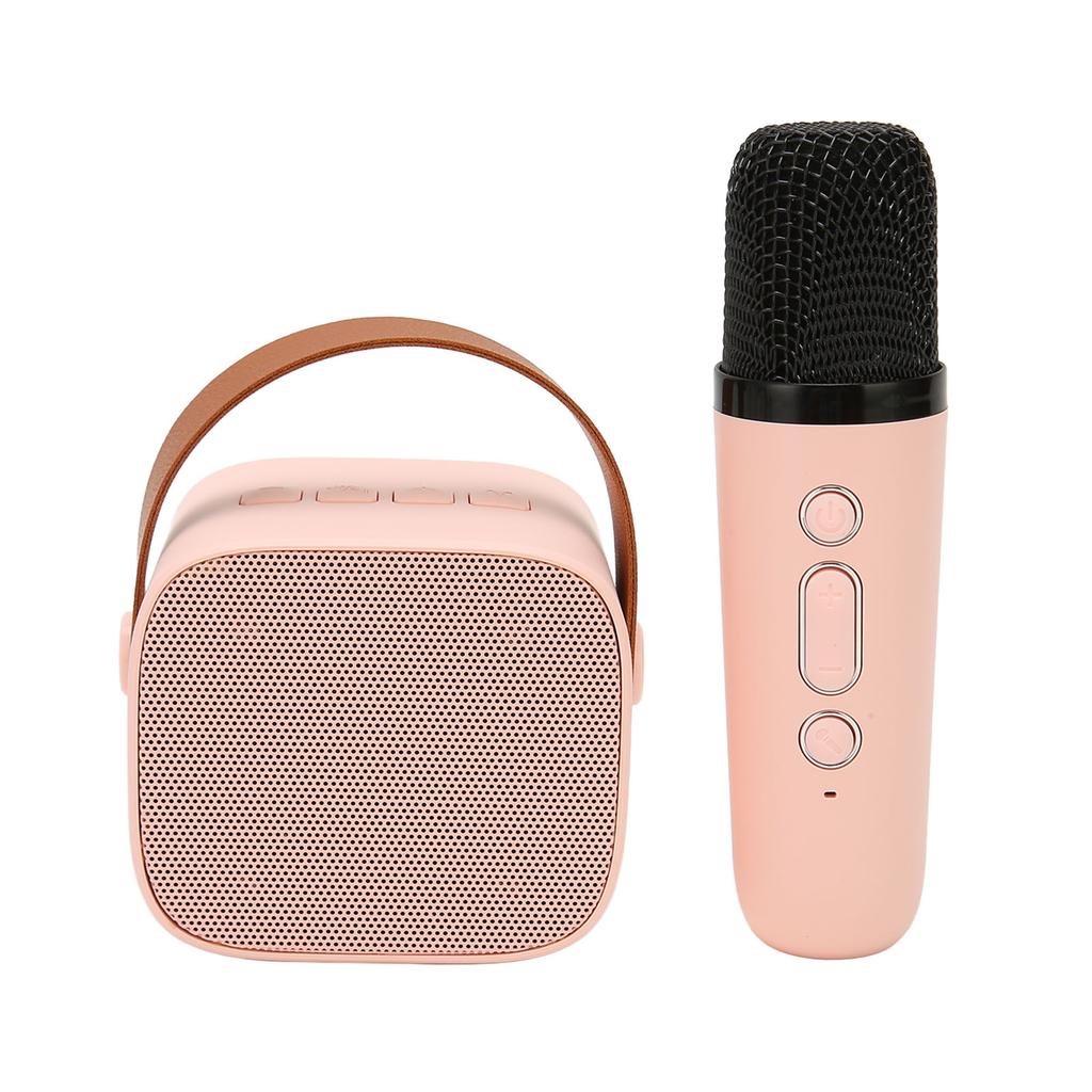 Bluetooth Speaker Microphone Set HD Stereo Rechargeable Retro Portable Karaoke Machine for Kids