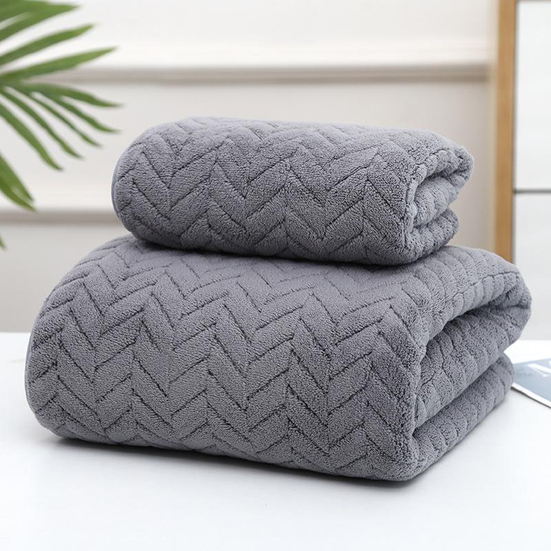 Thickened Absorbent Wheat Ear Coral Fleece Towel Bath Towel