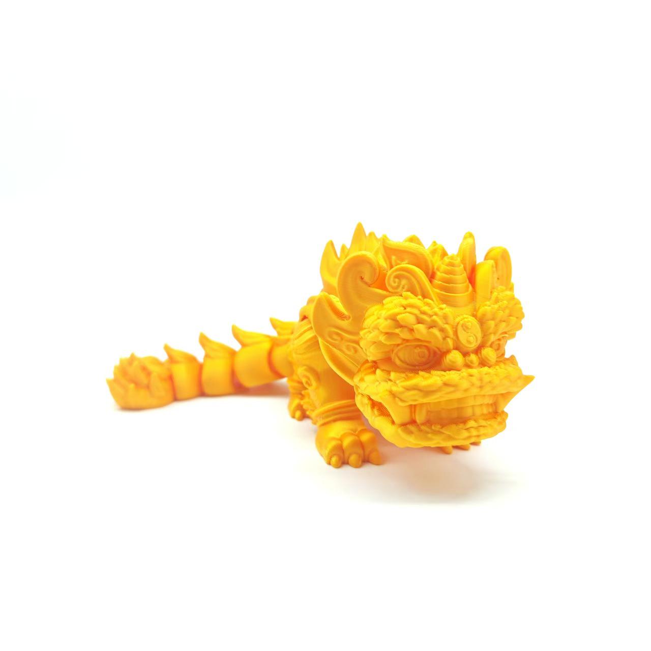 3D Printed Dancing Lion Figure with Movable Joints - Chinese Auspicious Toy & Gift for Children 11.5cm - Small
