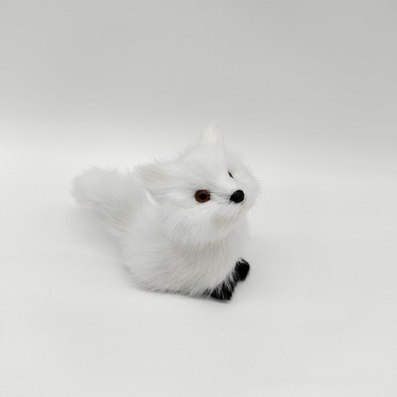 Faux Furs Foxes Ornament Lightweight Safe For Kids Room Office Party Decoration Animal Figurine Pendant