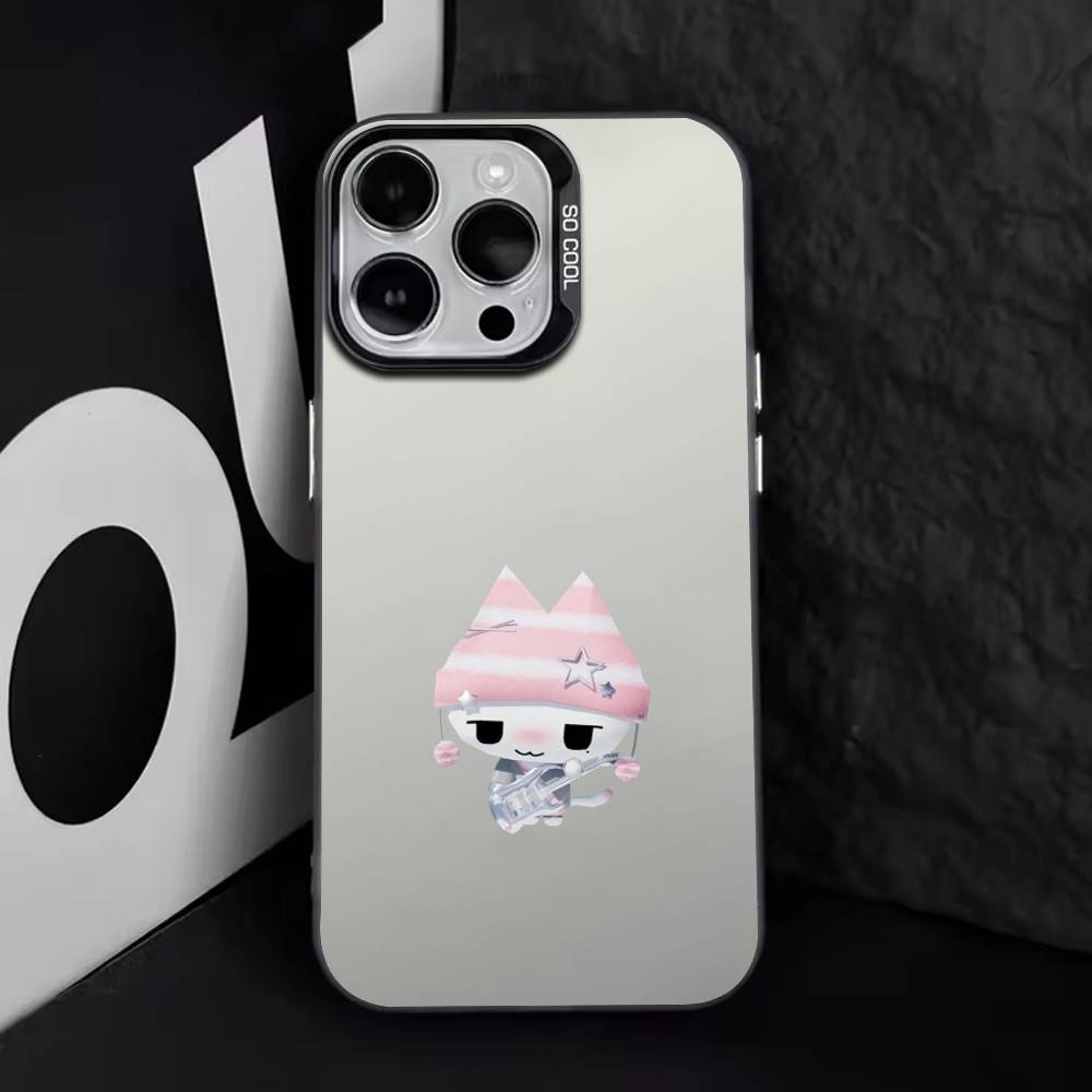 Cute Music cat PNG    Phone Case For iPhone 17,16,15,14,13,12,11 Plus,Pro Max,XS,Colorful Silver Phone case Funda Cover