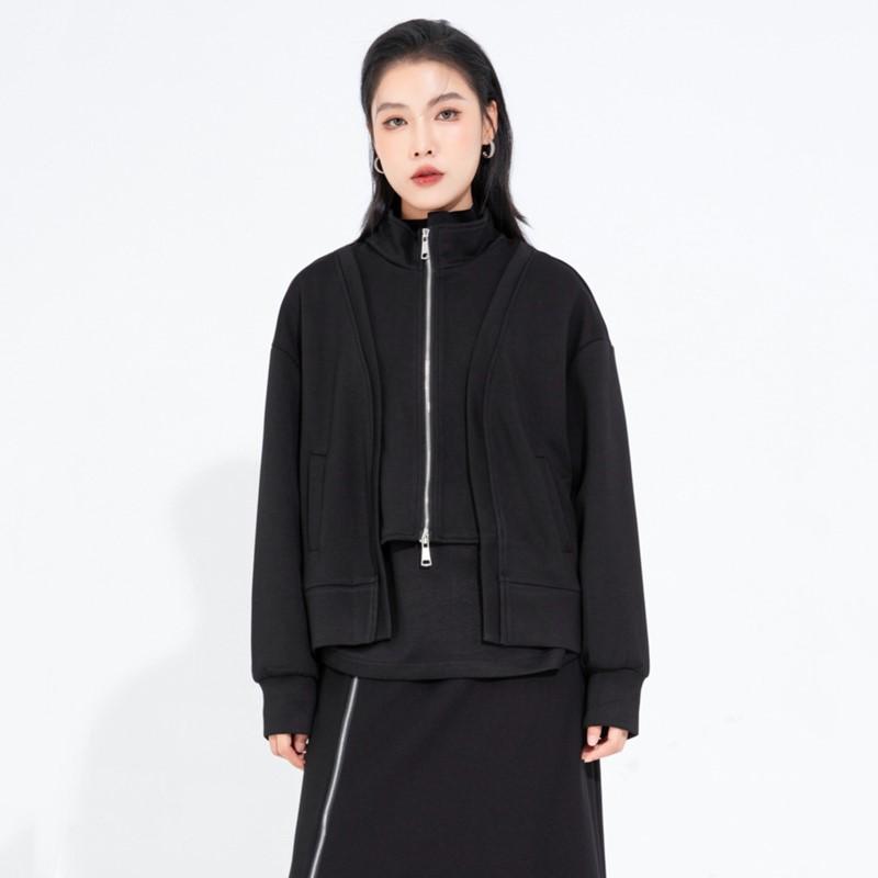 long sleeve Plus size Black Cotton jaket causal loose spring autumn winter women Jacket Coat