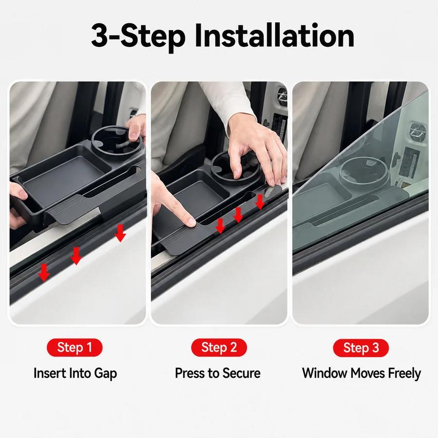 Cup Holder Car Window Storage Rack Cup Holder Phone Holder Side Door Organizer Tray Auto Interior Accessories Cup Holders 5