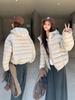 Women's 2026 Autumn/Winter Ribs Down Cotton Lightweight Hooded Short Jacket - Trendy Puffy Style