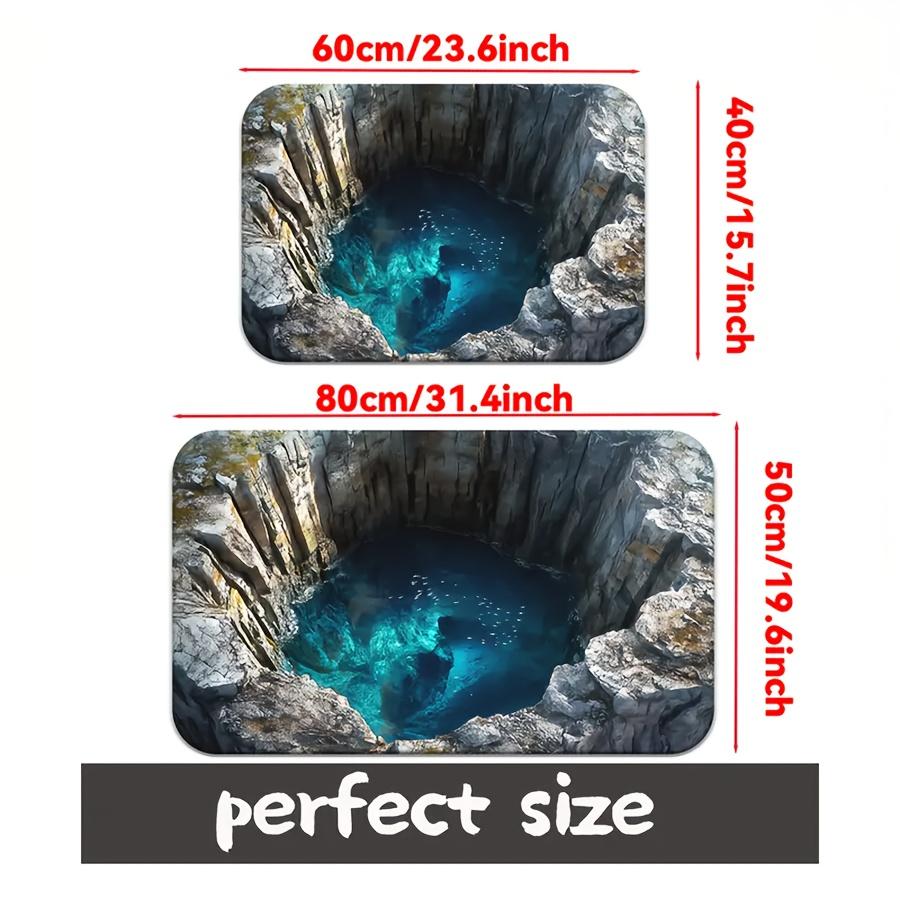 

3D нескользящий коврик для ванной, супервпитывающий придверный коврик для гостиной, быстросохнущий коврик для кемпинга, пикника, йоги, домашних украшений 40X60CM (1.3X2FT