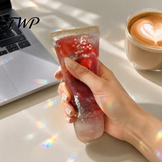 Toothpaste Tube Stress Relief Toy Toy, Clear Squeezing with Glitter, Sensory Toys Slow Rising Fidget Desk for Kids Adults