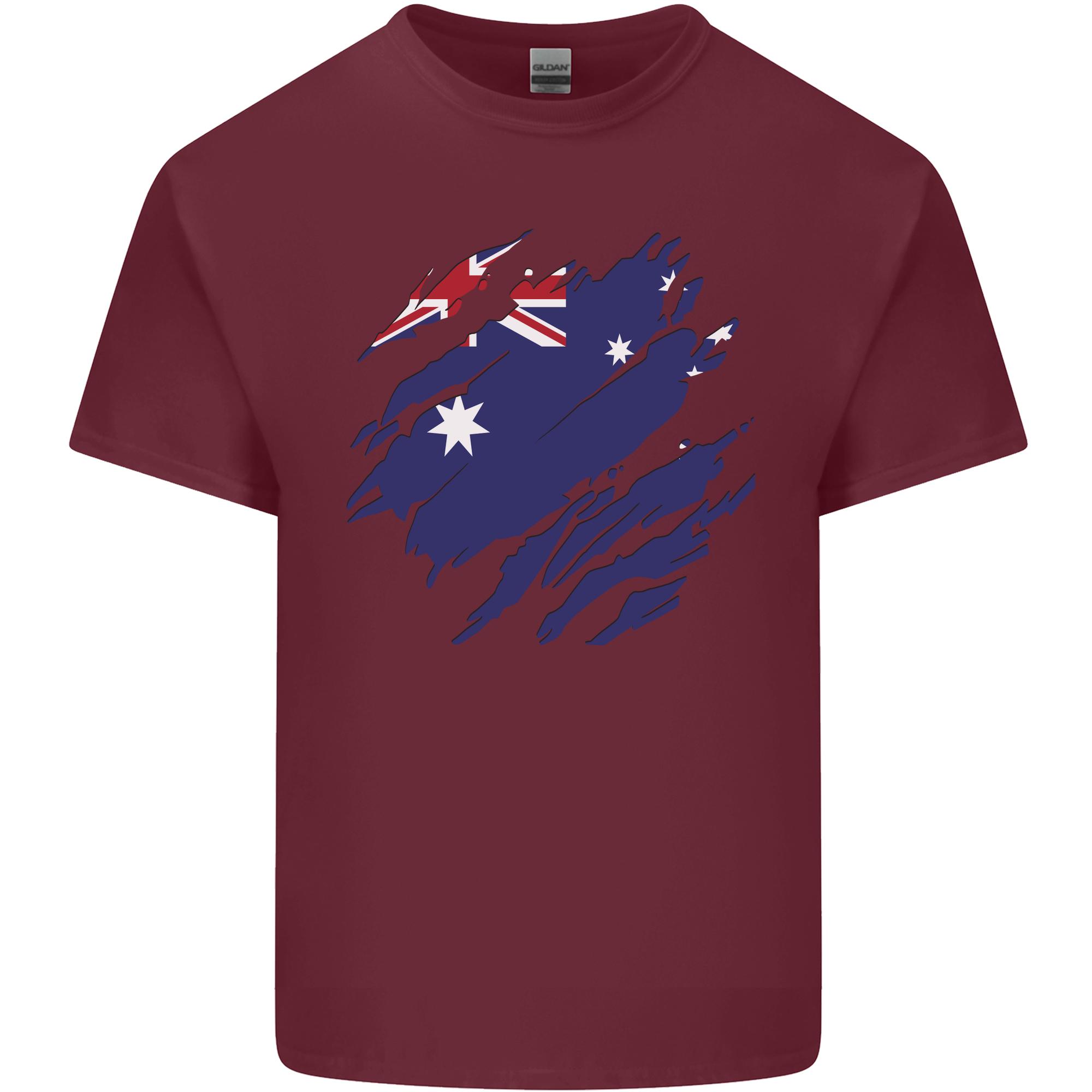 Torn Australia Flag Australian Day Football Unisexs Light Cotton TShirt S