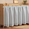 Doorzichtige Raamband, Kort Gordijn met Stangzak, Lichtdoorlatende Valance Gordijn voor Kelder Keuken Slaapkamer Raam Kast