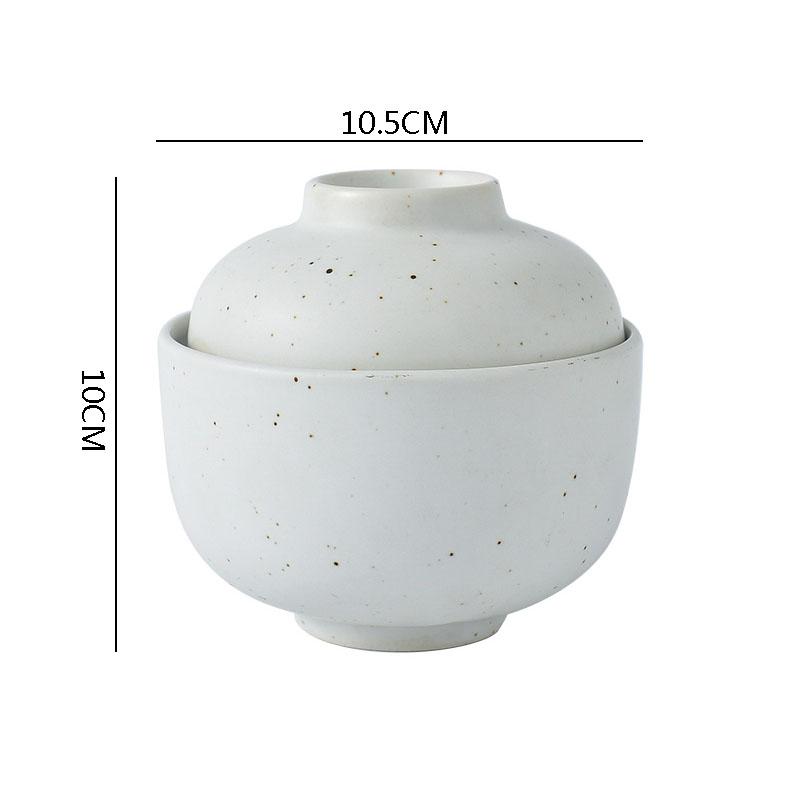 Keramikschüssel mit Deckel Kreatives Muster Dicke Suppenschüssel Dampfeierschüssel Dessertschalen Snackschalen Restaurant Spezialgeschirr