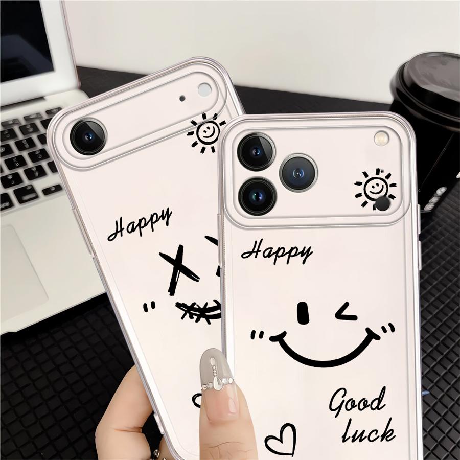 Happiness Good Luck Phone Case for Apple iPhone XR 12 7 8 14 15 Air 13 Mini 12 Pro MAX 17 16 Plus 16e 11 Face Soft Cover