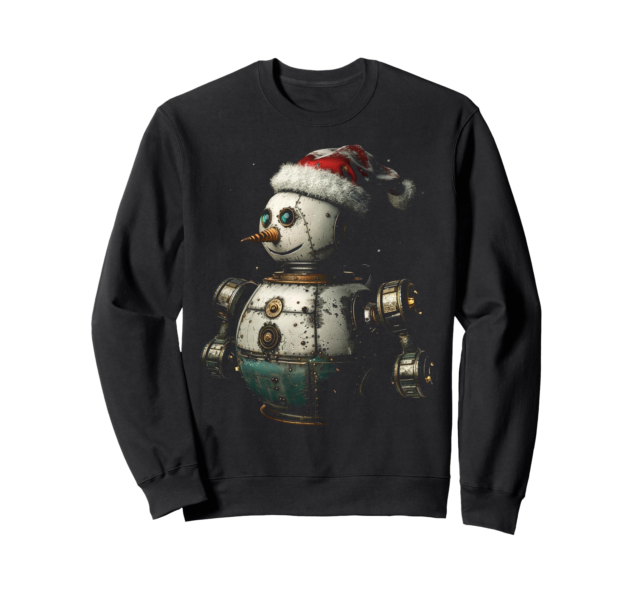 

Snowman Christmas motif artwork robot snowman sweatshirt X-Mas чорний