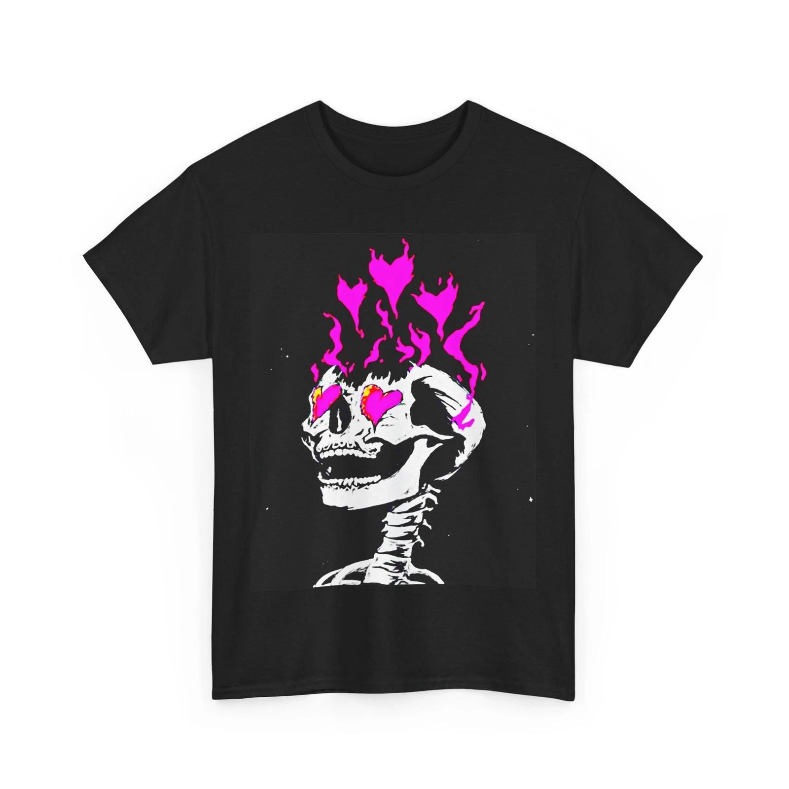 MOHAWK SKULL HEARTS ART BLACK Tshirt TEE GIFT MEN WOMEN METAL PUNK ROCK FASHION L