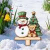 Handcrafted Santa Holiday Welcome Sign Natural Wood Door Plaque Easy Setups Christmas Decoration For Family