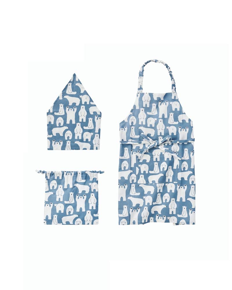 

Rep habituel Connie Kids Apron Polar Includes Bandana and Drawstring Machine For Cooking Front For For 500706 3-Piece Set, Blue, Bear, Bag, 100% синий