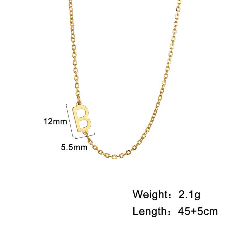A-Z Letter Choker Necklace Personalized Alphabet Side Pendant Jewelry Gift for Birthday and Fashion Accessories