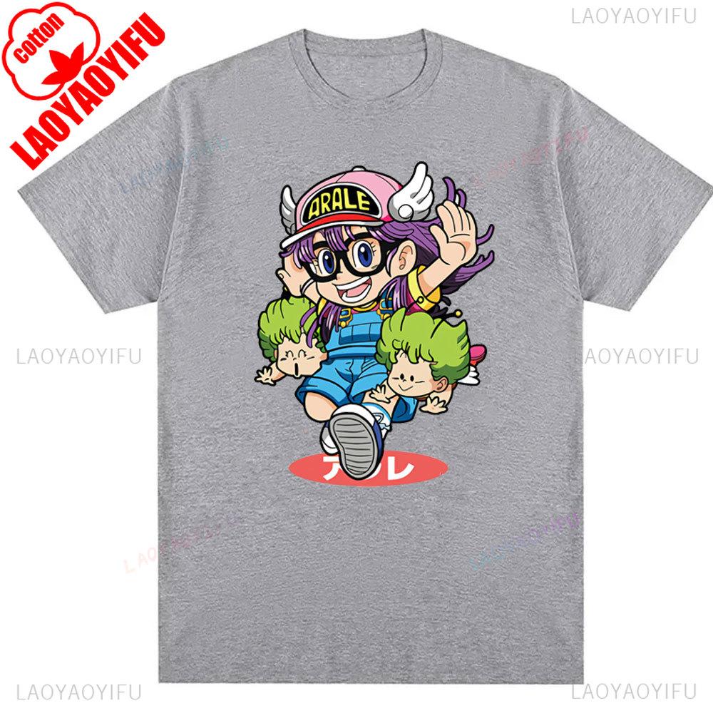 Anime DrSlump Y2k Hemden Sommer T-Shirt Arale Designer Harajuku Grafikbekleidung Damen Lässiges T-Shirt Baumwoll Tops Kawaii Kleidung