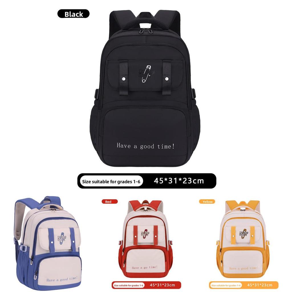 Junior High School Girls Backpack With Waterproof Nylon Material And Padded Air Cushion Straps For Education