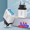 QC3.0 Multi-Port USB Charger: 4-Port Fast Charging for EU, UK, AU Plugs