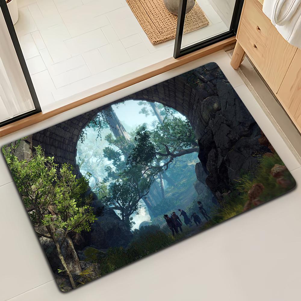 Game BG3-B-Baldur S Gate 3 Door Mat Bath Microfiber Decorative Versatile Flannel Floor Mat Quick Dry Absorbent Non-slip Sole
