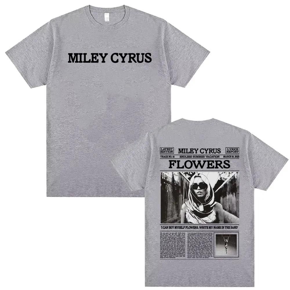 Unisex Miley Cyrus Flower Lyrics TShirt 90s Poster Design 100 Cotton Fashion Vintage High Quality Casual Wome And Men Tshirts