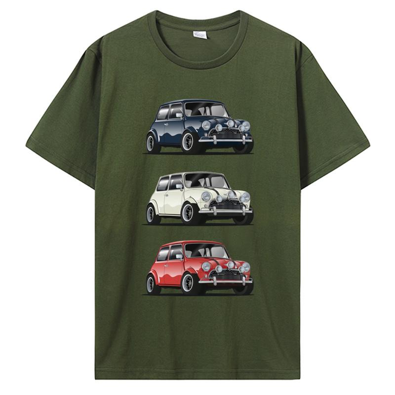 Retro The Italian Trio Mini Cooper T-Shirt Beliebtes Auto Hipster Stil T-Shirt Herren Baumwoll-T-Shirt Hip Hop Tees Harajuku