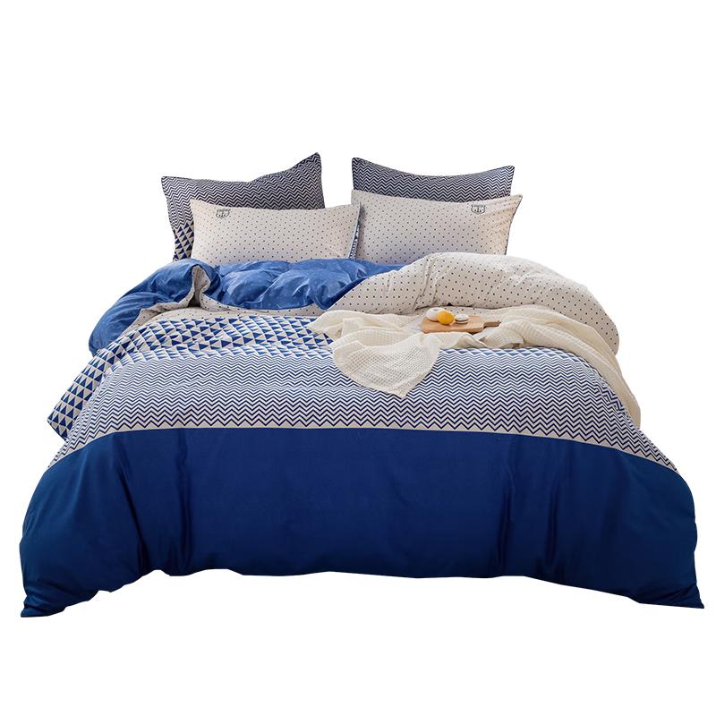 LOVO Luolai Winchester 100% Cotton 4-Piece Bedding Set Flat Sheet 1.8m Bed (Duvet Cover 220x240cm)