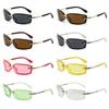 Metal Temples Futuristic Shades Y2K Dopamine Dressing Eyewear Accessories Women's Sun Glasses