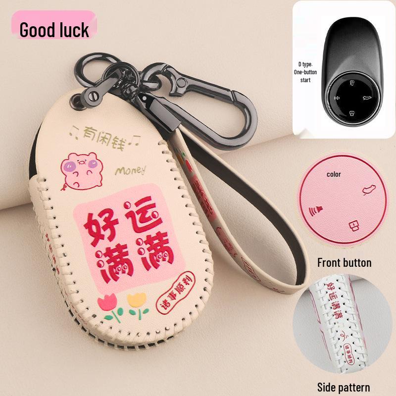 Key Case for Neta S/U2 22 Models: Compatible with Neta U-II Electric Car, Cartoon Remote Control Key Bag with Buckle