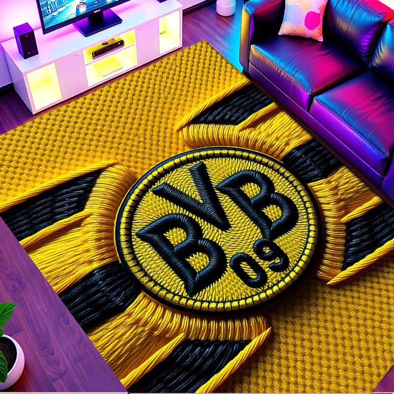 Kober s potiskem Borussia Dortmund, Omyvatelný podlahový koberec, Do předsíně, Koleje, Prádelny, Kanceláře, Pracovny, Bytový dekor, Dárek k narozeninám, Vánocům